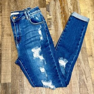Encore Jeans Blue Skinny Distressed Denim